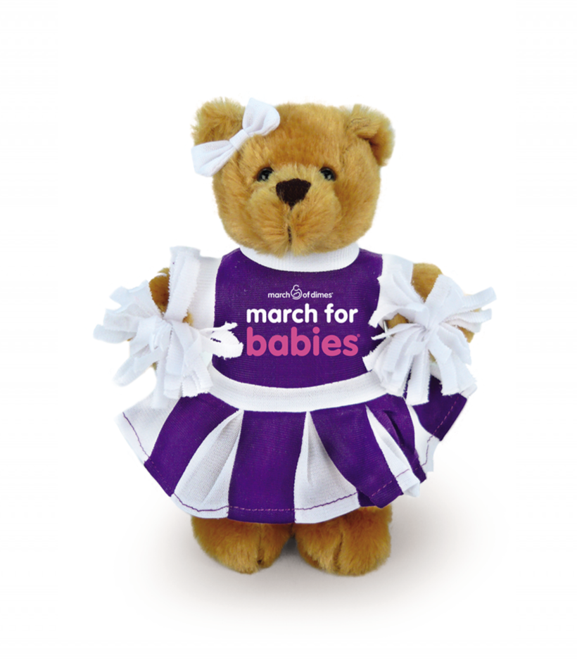 6'' March of Dimes Cheerleader Standing Bear by Plushland