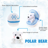 Holiday Zippy Zip Up Snowball Animals-Polar Bear