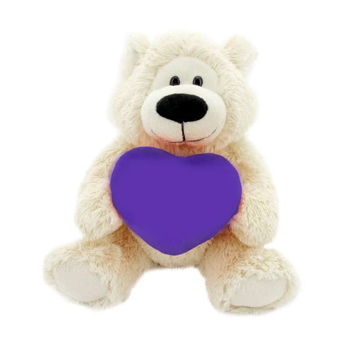 "sophie teddy bear holding custom teddy bear heart – 6 inch by Plushland"