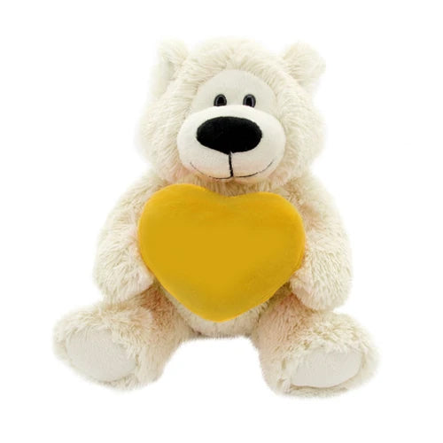 "sophie teddy bear holding custom teddy bear heart – 6 inch by Plushland"