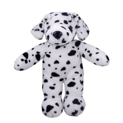 Stuffed animal Dalmatian plush toy with floppy limbs and spotted fur by Plushland – soft and cuddly.