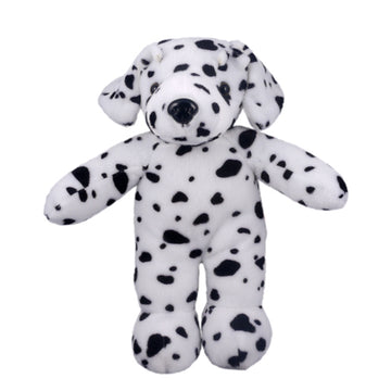 Stuffed animal Dalmatian plush toy with floppy limbs and spotted fur by Plushland – soft and cuddly.