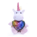 "stuffed toy unicorn with purple teddy bear heart – 6 inch by Plushland"