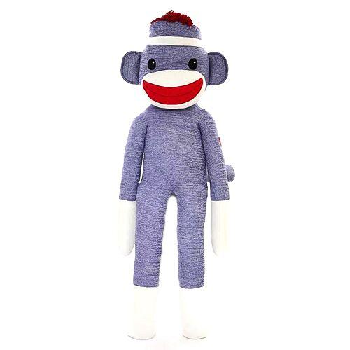 6-foot purple Sock Monkey Standing, big and cuddly plush toy by Plushland